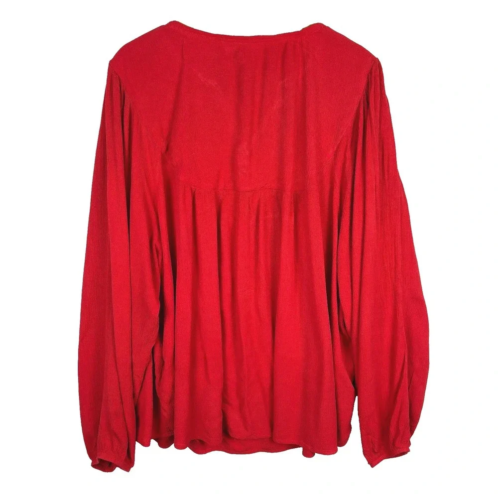 Nurture Westbound Woman Long Sleeve Embroidered‎ Boho Peasant Blouse 2X Bohemian